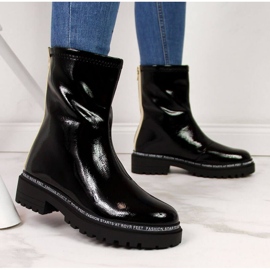 BM Cizme de dama negre lacuite W S. Barski negru 2