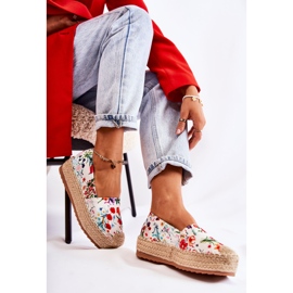 FS3 Espadrile la modă cu slip-on în flori albe de Morice multicolor 2