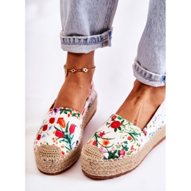 FS3 Espadrile la modă cu slip-on în flori albe de Morice multicolor 5