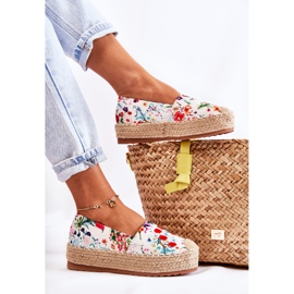 FS3 Espadrile la modă cu slip-on în flori albe de Morice multicolor 6