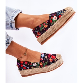 FS3 Espadrile la modă cu slip-on în flori negre Morice negru multicolor 4