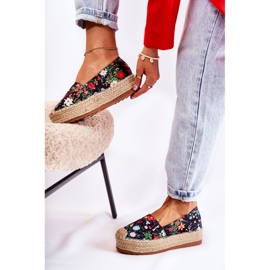 FS3 Espadrile la modă cu slip-on în flori negre Morice negru multicolor 2