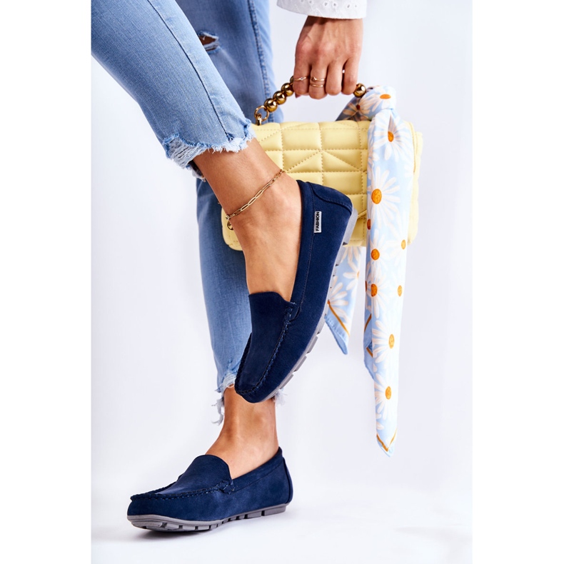 PH1 Mocasini din piele intoarsa de dama, bleumarin Millare albastru marin 1