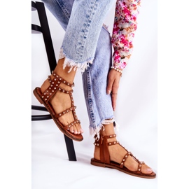 PG1 Sandale Damă Cu Știfturi Maro Cavos 1