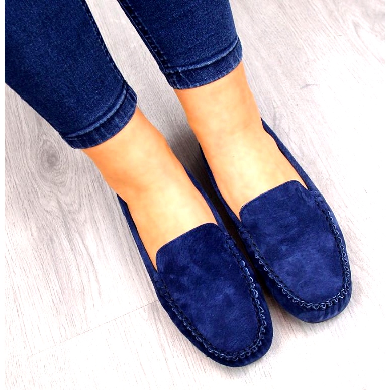 Mocasini din piele bleumarin W Vinceza albastru marin 2