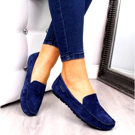 Mocasini din piele bleumarin W Vinceza albastru marin 3