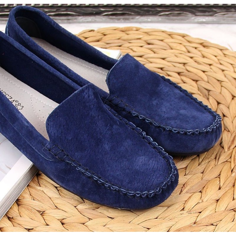 Mocasini din piele bleumarin W Vinceza albastru marin 4