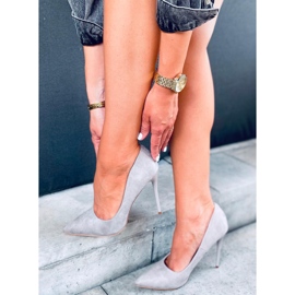Papuci cu toc stiletto Valeria Grey gri 2 Papuci cu toc stiletto Valeria Grey gri 2