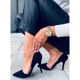 Papuci cu toc stiletto Carrie Black negru 1