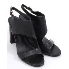 Sandale Jessica Black cu toc înalt negru 2