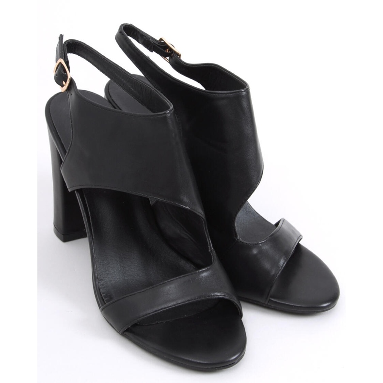 Sandale Jessica Black cu toc înalt negru 2