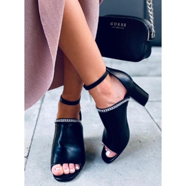 Sandale Mary Black cu toc înalt negru 1