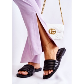 PG1 Papuci De Dama Piele Neagra Cu Matlasare Raula negru 2