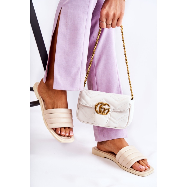 PG1 Papuci De Damă Piele Cu Matlasare Bej Raula 2