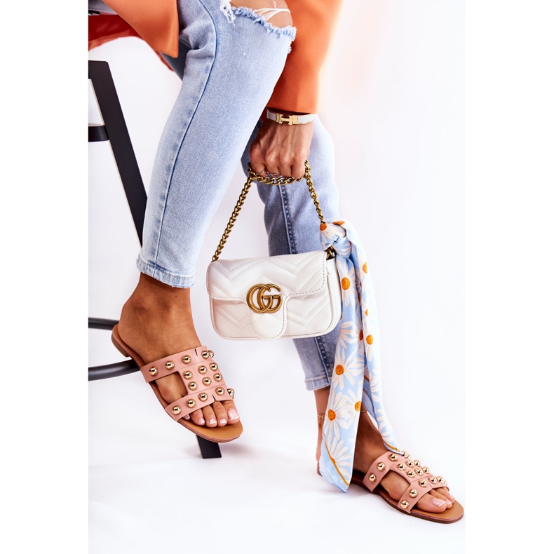 PG1 Papuci de damă clasici cu ornamente roz Scotlyn 2