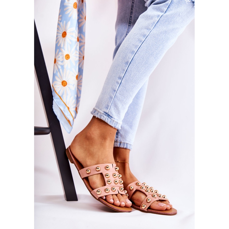 PG1 Papuci de damă clasici cu ornamente roz Scotlyn 1