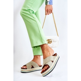 PG1 Papuci de piele intoarsa pentru femei pe platforma verde Neriko 2