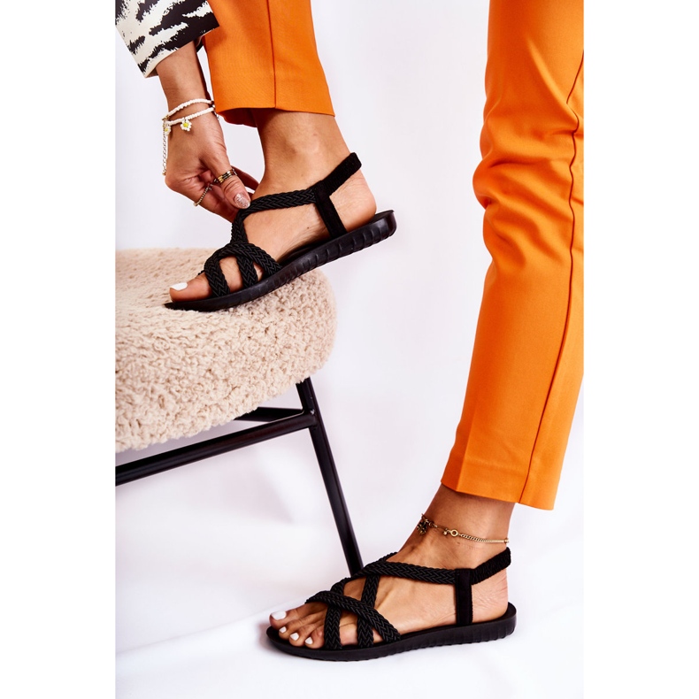 PS1 Sandale împletite Marell negre pentru damă negru 1