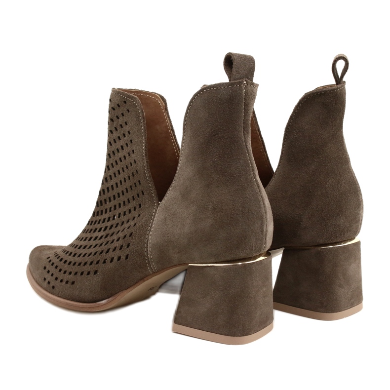 Lewski Shoes Cizme ajurate din piele intoarsa Pantofi Lewski 3165 velur pământ maro 6