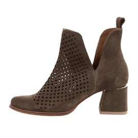 Lewski Shoes Cizme ajurate din piele intoarsa Pantofi Lewski 3165 velur pământ maro 3