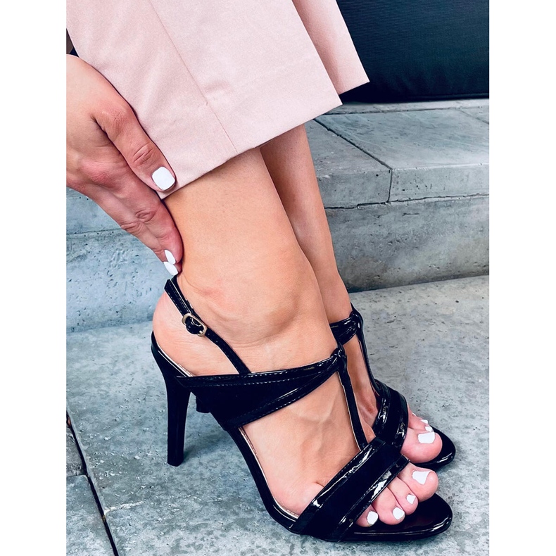 Sandale Penny Black cu toc înalt negru 2