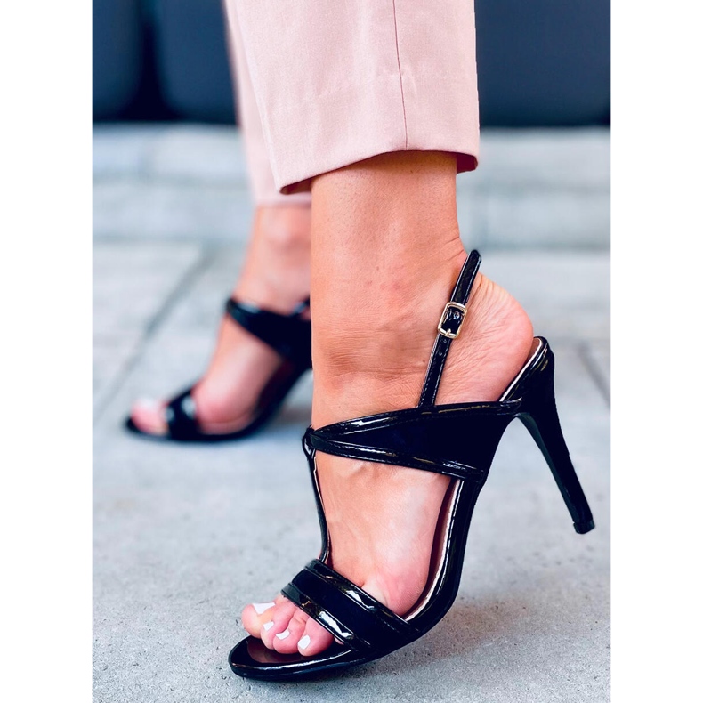 Sandale Penny Black cu toc înalt negru 1