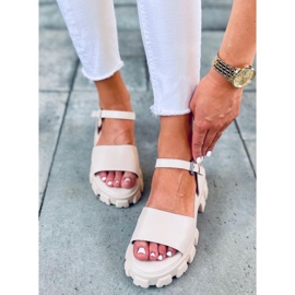 Sandale pe talpă groasă Saint Beige bej 2