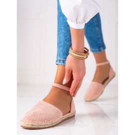 SHELOVET Espadrile ajurate roz 1