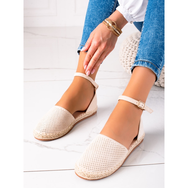 SHELOVET Espadrile deschise maro 1