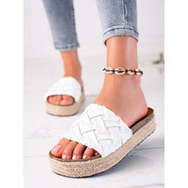 SHELOVET Flip-flops cu platformă alb 2