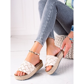 SHELOVET Papuci pe platformă bej 1