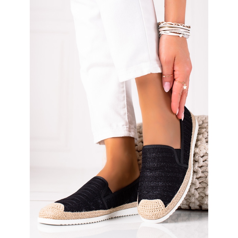 SHELOVET Espadrile cu slip-on negru 1