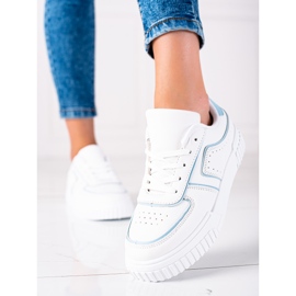 SHELOVET Adidași albi albastru 2