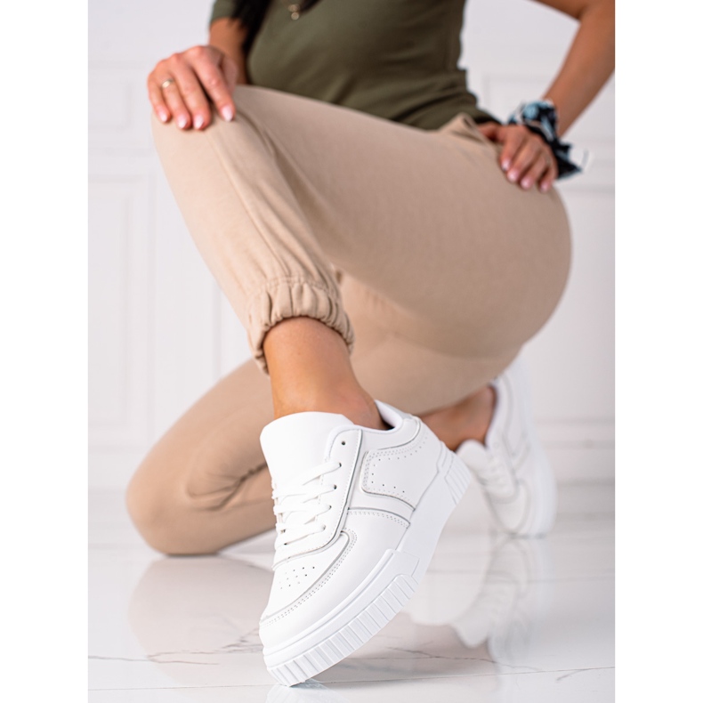 SHELOVET Adidași albi gri 1