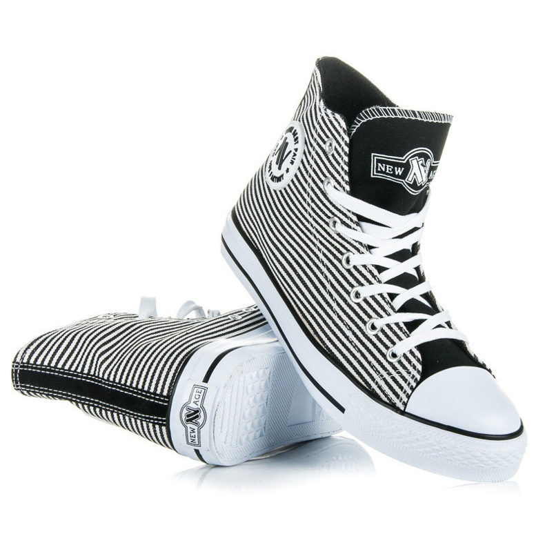 Adidași înalte New Age alb negru 1