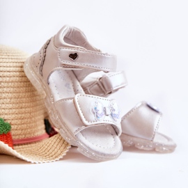 PE1 Sandale Confortabile Pentru Copii Cu Decorat Cayo Argintiu roz 1