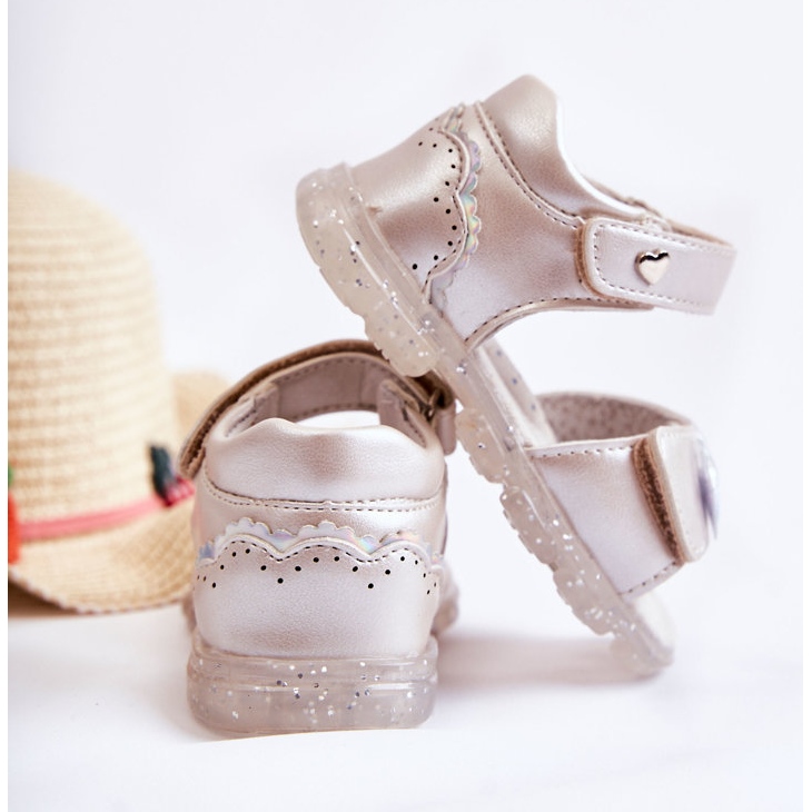 PE1 Sandale Confortabile Pentru Copii Cu Decorat Cayo Argintiu roz 2