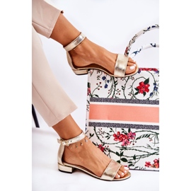 PA2 Sandale din piele Shanley aurii de damă de aur 2