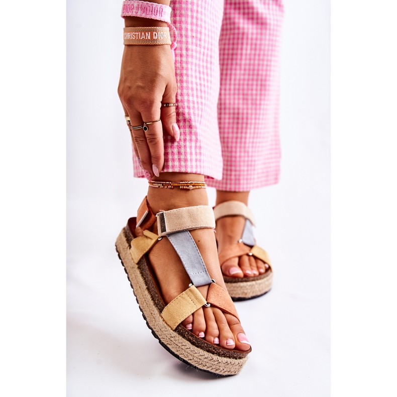 FB1 Sandale De Dama De Vara Bej-Galben Galia maro portocale 1