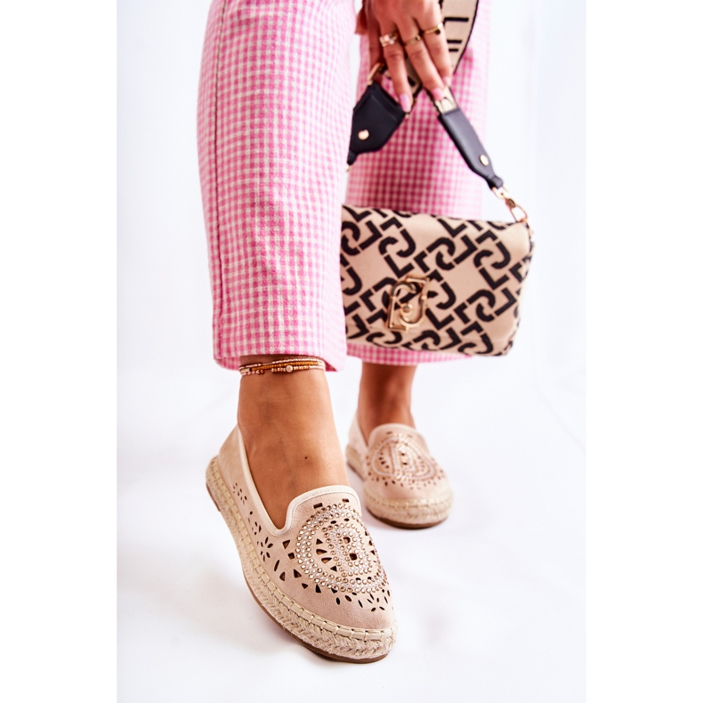 S.Barski Espadrile pentru femei Meredith Beige Ajurate Slip-on bej 2