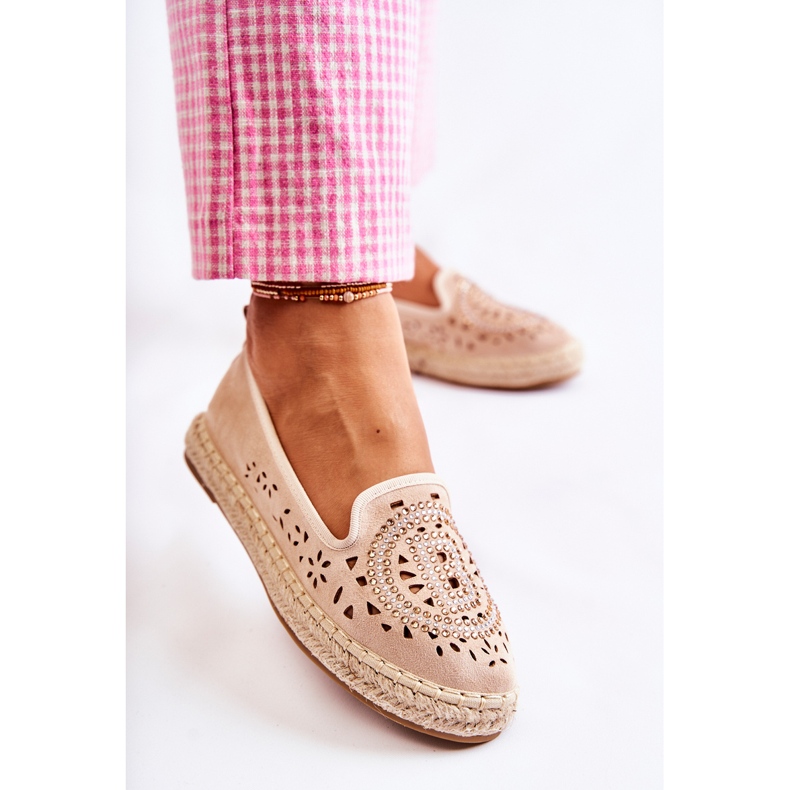 S.Barski Espadrile pentru femei Meredith Beige Ajurate Slip-on bej 1
