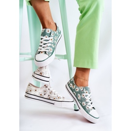 PS1 Pantofi de damă cu flori verzi Janey verde 1
