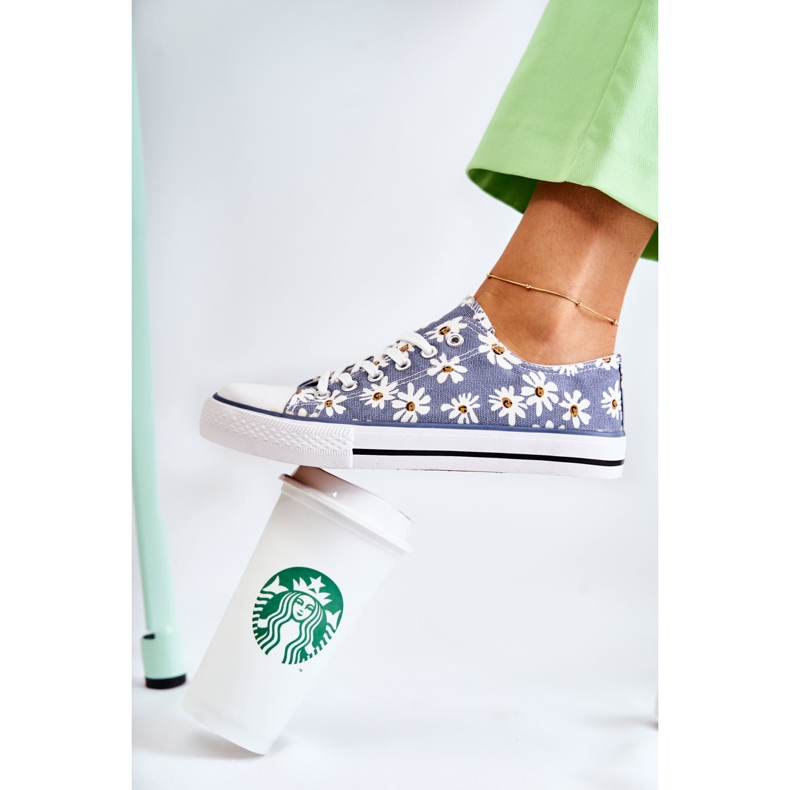 PS1 Pantofi de damă Janey cu flori albastre albastru 1