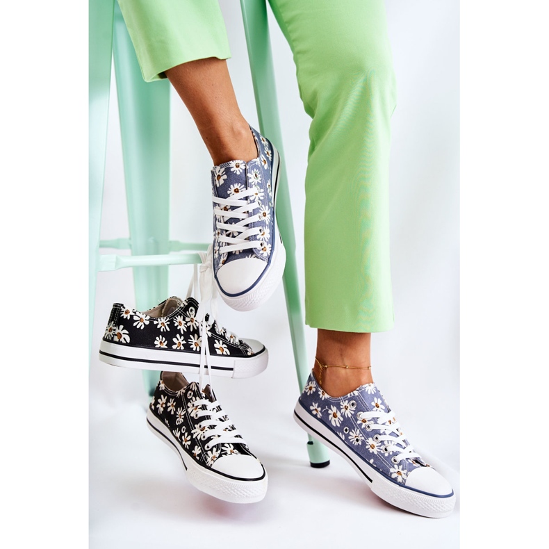 PS1 Pantofi de damă Janey cu flori albastre albastru 2