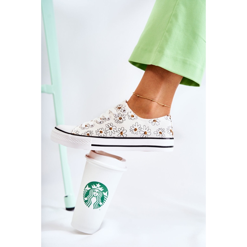 PS1 Pantofi de damă cu flori albe Janey 1