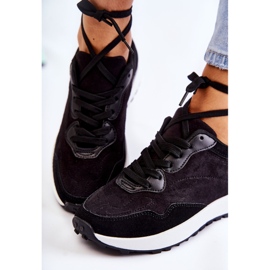 PG1 Pantofi sport negri Nayla din piele intoarsa de dama negru 1