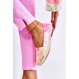 PG1 Espadrile de damă cu slip-on roz-galben Santana bej 1