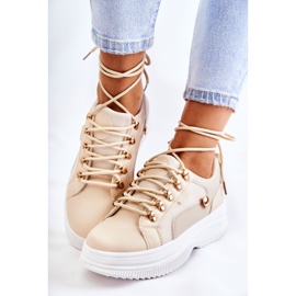 PG1 Pantofi Sport Femei din Piele Bej Salmira 2 PG1 Pantofi Sport Femei din Piele Bej Salmira 2