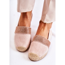 PG1 Espadrile De Damă Cu Cubic Zirconia Pink Massal roz 2