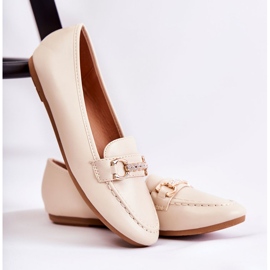 PG1 Mocasini din piele de dama bej Godley 1